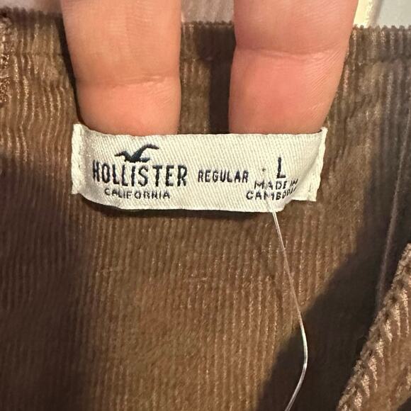 Hollister NWT Brown Corduroy Sleeveless Mini Dress Jumper Size L Preppy Academia - Picture 5 of 9